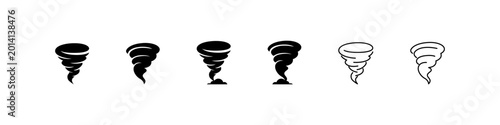 Tornado vector filled and outline icon set. Weather, storm, and atmospheric danger collection