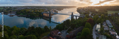 Aerial View of the Menai Strait Bridge