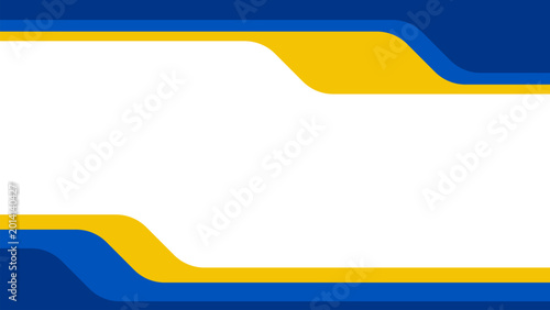 Obraz na płótnie Abstract blue and yellow geometric curved shapes background