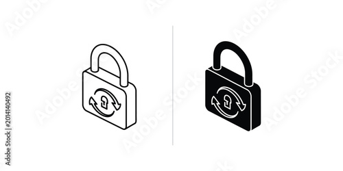 Photography Isometric locked padlock icons with secure symbol