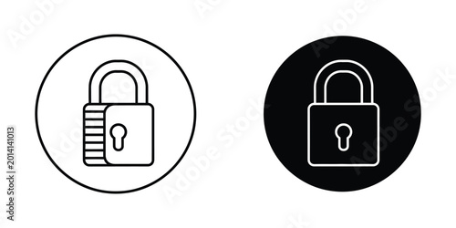 Fotografia Locked padlock icon with contrasting background styles