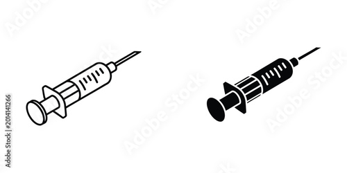 Quadro su tela Medical syringe illustration with needle close-up