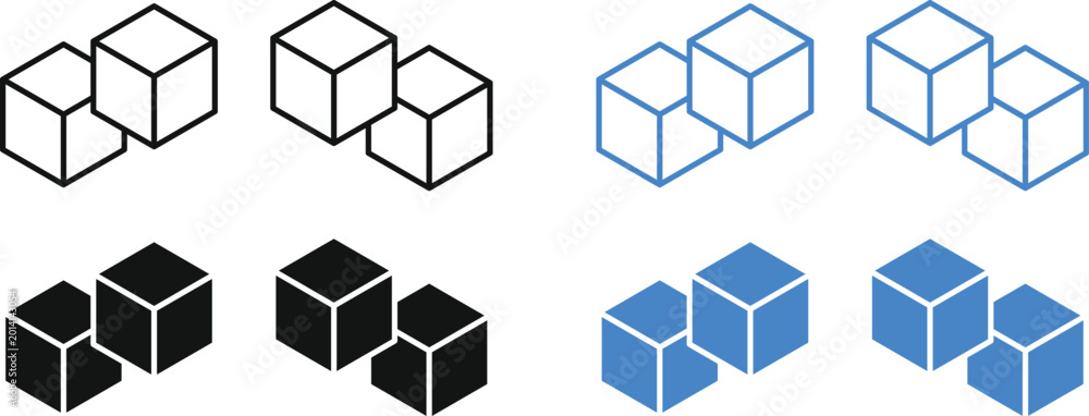 Fotografija Sugar cubes icon set
