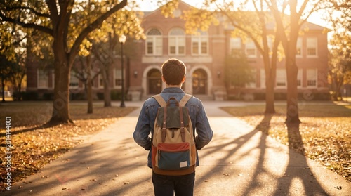 Young Student with Backpack, Ready for Back to School