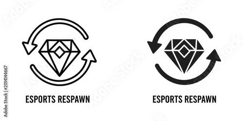 Canvas Print Esports respawn cycle icon with diamond symbol