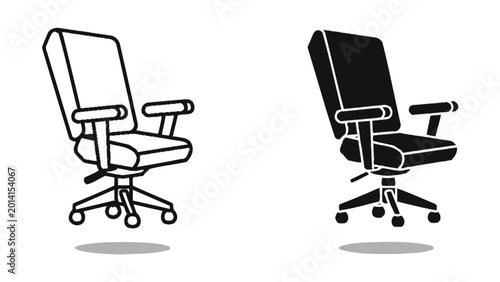 Bild auf Leinwand Modern office chair with armrests in black and gray