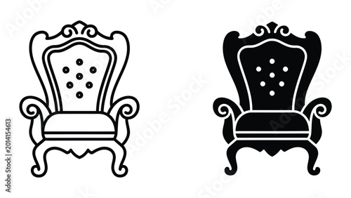 Foto Elegant vintage armchair with nailhead trim in contrasting colors
