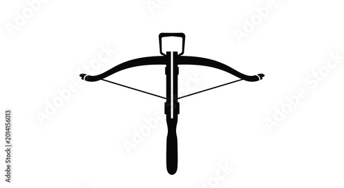 Schilderij op canvas Black crossbow silhouette against a white background silhouette high quality