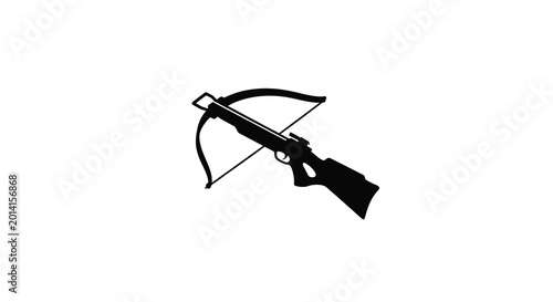Black crossbow silhouette on a white background silhouette high quality