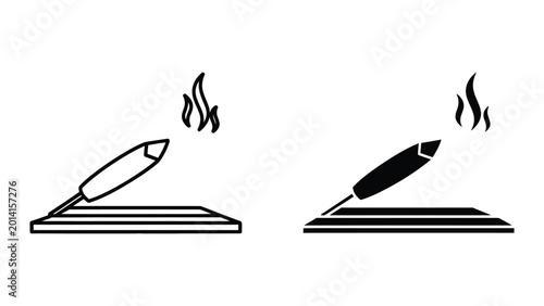 Photos Pencil melting from heat with flames above