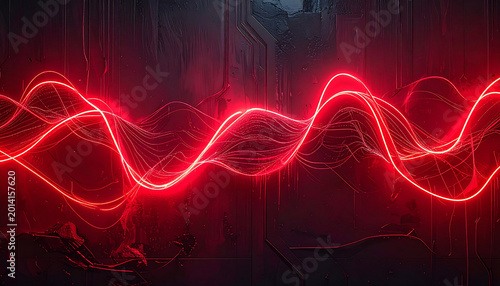 glowing shining simple smooth curve white red light trail in arc shape motion speed on dark background
4