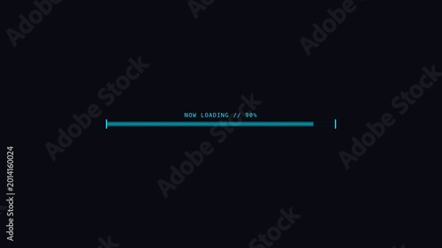 Progress Bar Animation Showing Download Progress with Blue Glowing Lines on Dark Background