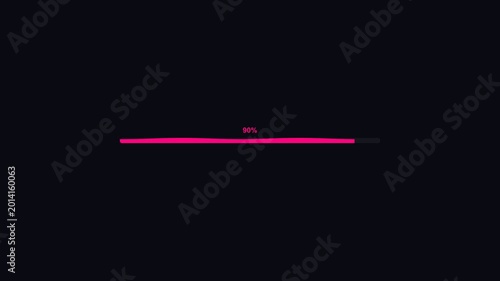 Clean Loading Progress Bar with Percentage Indicator in Bright Pink