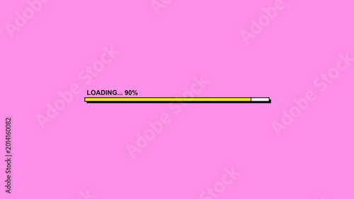 Neobrutalist Loading Bar Animation with Progress Percentage on Pink Background