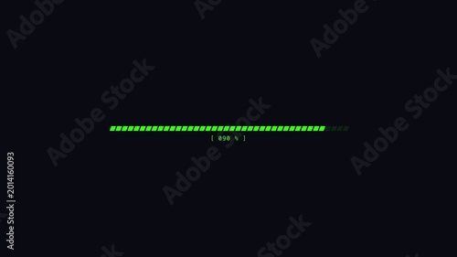 Green Loading Bar Animation with Percentage Counter on Black Background