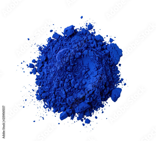 Slika na platnu Deep blue pigment powder pile top view isolated