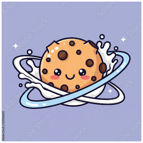 Fotografie Smiling Chocolate Chip Cookie Character.