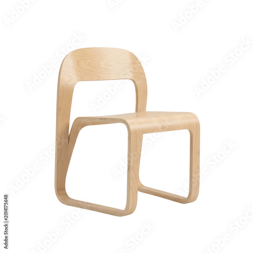 Bentwood modern chair with seamless light wood grain for minimalist interior design.