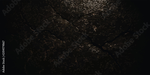 Fotografie Close up texture of cracked dark earth or mud with background, abstract