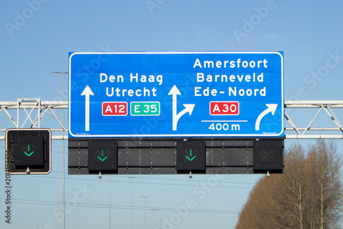 Bild auf Leinwand Niederlande, Autobahn a12, Autobahnkreuz Maanderbroek, Amersfoort, Barneveld, Ed