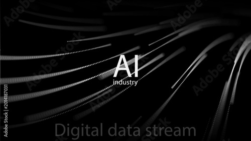 Vector visualization of big data. Information flow. Business analytics.