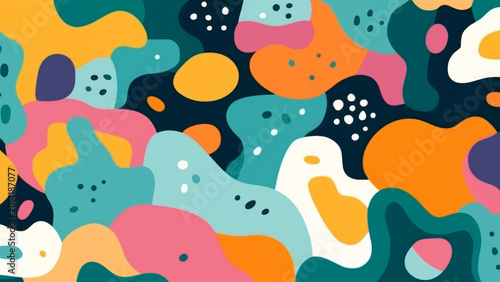 Fotografie Abstract fun color pattern cartoon texture for doodle geometric background, sea foam
