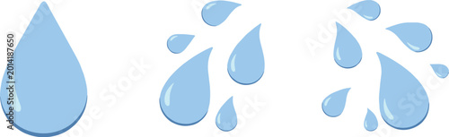 Konstfotografi Blue water droplets falling illustration
