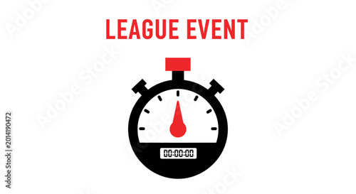 League Event Timer Featuring a Simplified, Minimalist Stopwatch Design Element