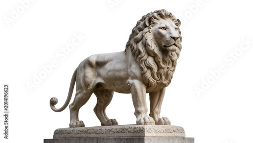 Photos Isolated majestic marble lion statue a powerful and regal animal sculpture art