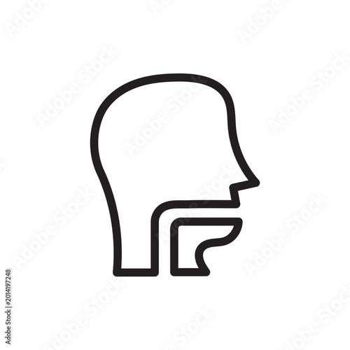 Head Silhouette, Profile View, Minimalist Icon, Black Line Art vector, icon, eps,