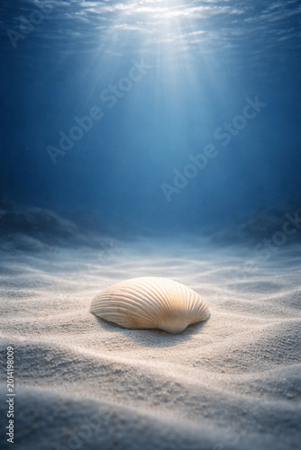 Shell on the beach, generative AI