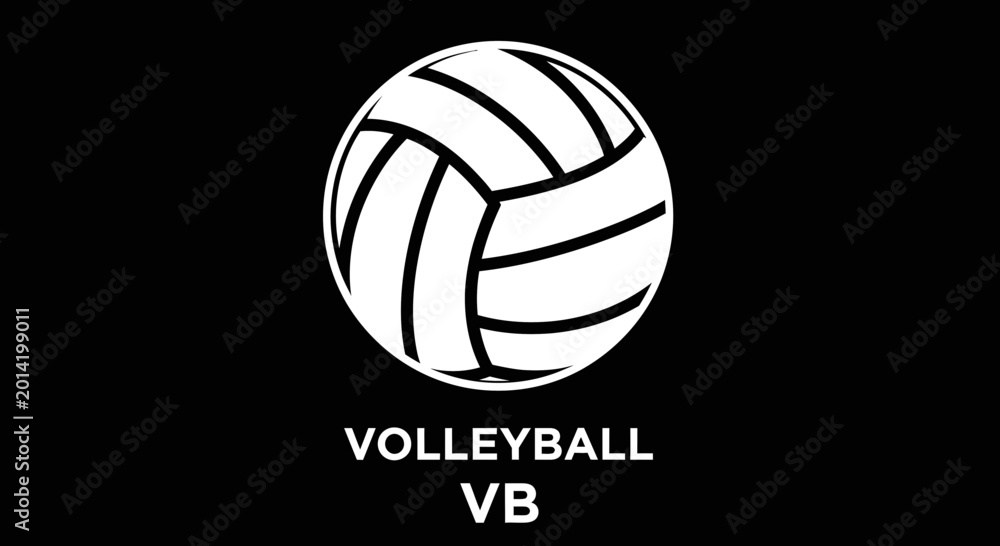 Fototapeta premium Minimalist Volleyball Design Featuring Bold Typography And Striking Black And White Aesthetic