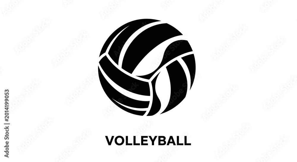 Fototapeta premium Minimalist Volleyball Design Representing Dynamic Sport on White Background for Sports Competitions