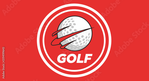 Modern Golf Emblem Design Featuring a Golf Ball and Dynamic Visual Elements