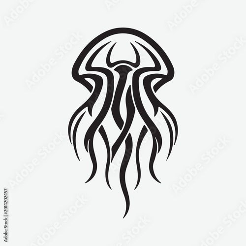 Jellyfish Isolated Graphic Template Icon Single Black Art Design