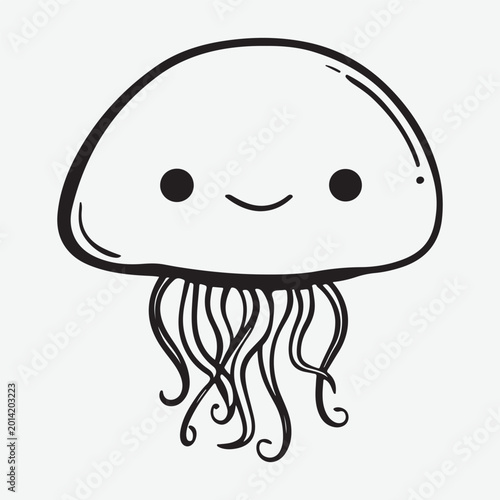Jellyfish Isolated Graphic Template Icon Single Black Art Design