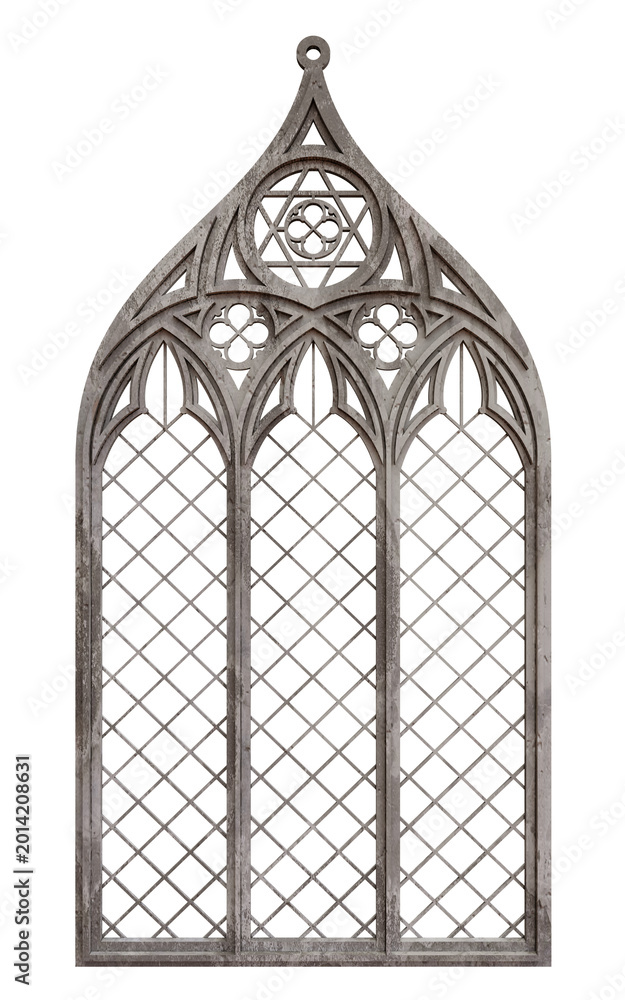 Naklejka premium Set of gothic cathedral window elements