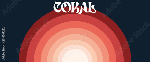 Tropical Summer Coral Arch Geometric Background