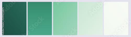 Fényképezés Set of five nature forest gradient cards in deep teal jade emerald mint and soft