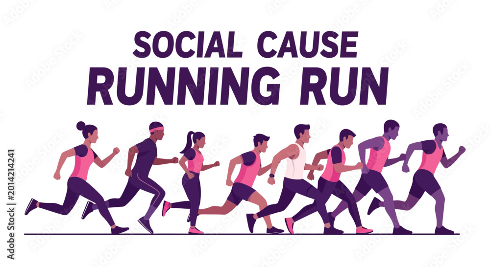 Obraz premium People Running Together for a Social Cause: Sports and Community Concept Display