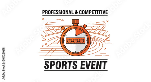 Professional Sports Competition: A Countdown Clock Represents Event Time and Speed on White