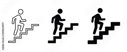 Bild auf Leinwand Stairs icon set with transparent background