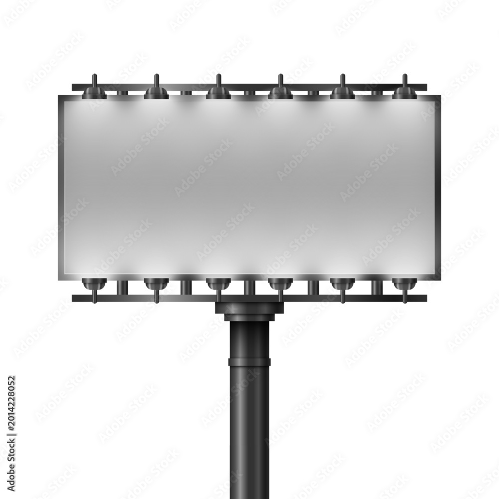 Obraz premium Blank big billboard mockup for advertisement, vector illustration