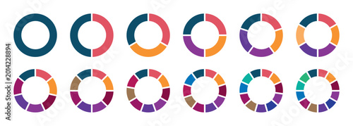 Fotografía Set of colorful abstract pie charts