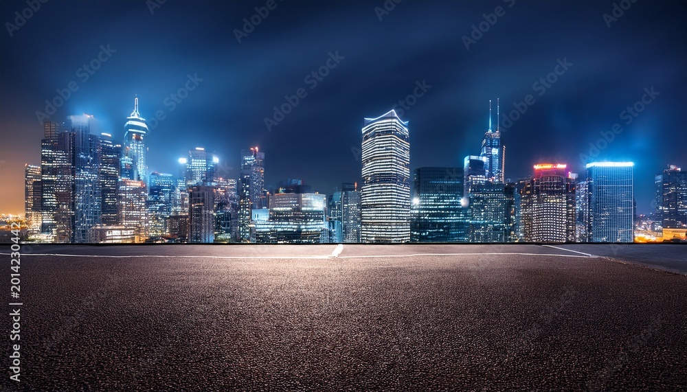 Obraz premium city building complex night view modern metropolis skyline