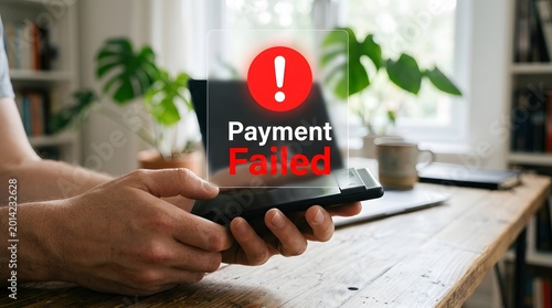 Payment Failed Notification on Smartphone Screen - Digital Transaction Error and Online Shopping Frustration Concept