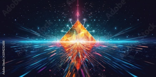 An arrow with lights flying up colorful