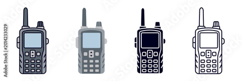Fotografía Portable Walkie Talkie and Two Way Radio Communication Icon Set