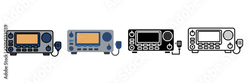 Foto Radio Transceiver and Ham Radio Communication Device Icon Set