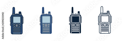 Fotografía Handheld Walkie Talkie and Radio Transceiver Communication Icon Set